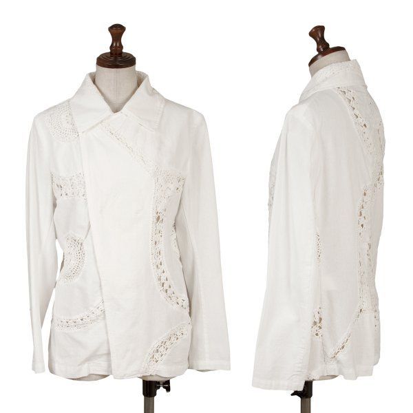 ワイズY's コットンレース切替デザインジャケット 白2 - メルカリ