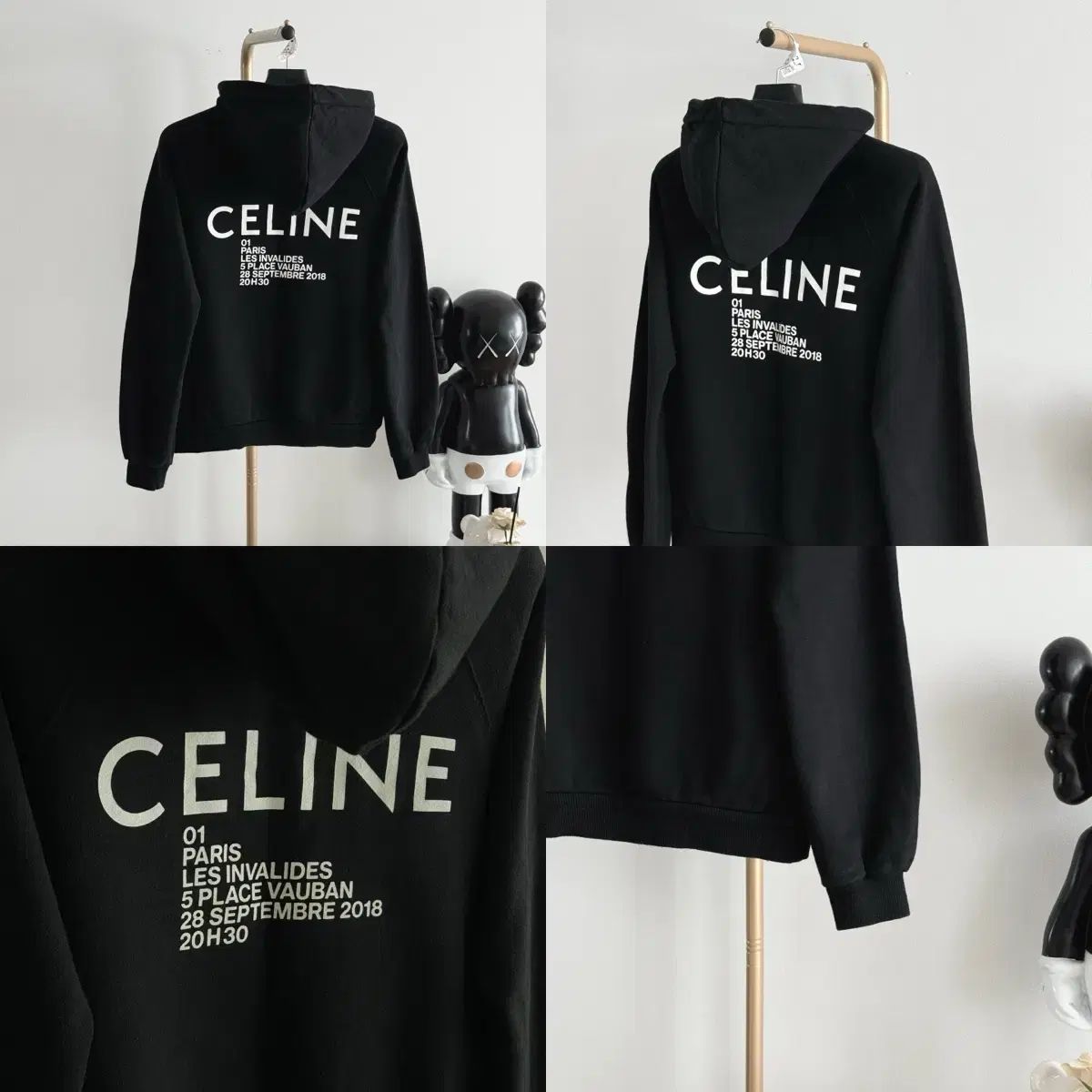 Sサイズ セリーヌ レタリング バックロゴ レディース フーディー ブラック