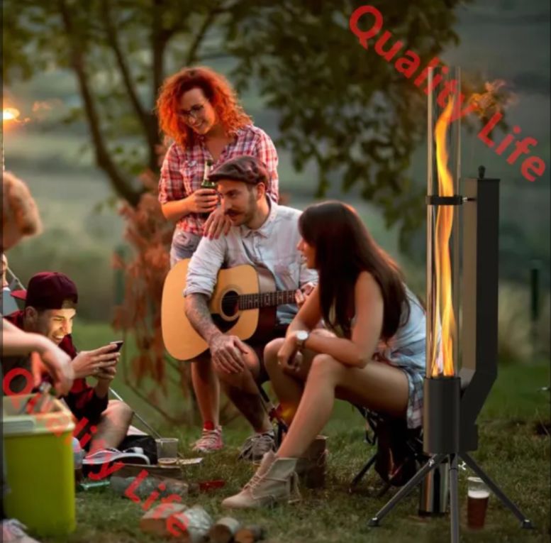 58インチペレットストーブ パティオヒーター木質ペレットヒーター 屋外用ペレットファイヤーピット - 無煙木質ペレット燃焼炎 屋外裏庭焚き火 キャンプパティオガーデンピクニック用暖炉