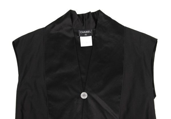 シャネルCHANEL コットンショールカラーノースリーブトップス 黒38