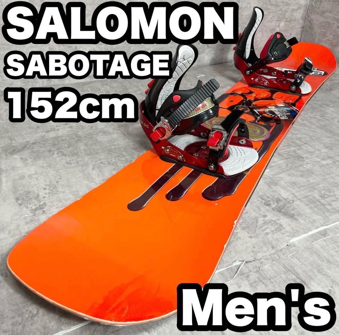 スノーボードセット SALOMON SABOTAGE メンズ 2点セッ152cm サロモン サボテージ ビンディング スノボセット 送料無料