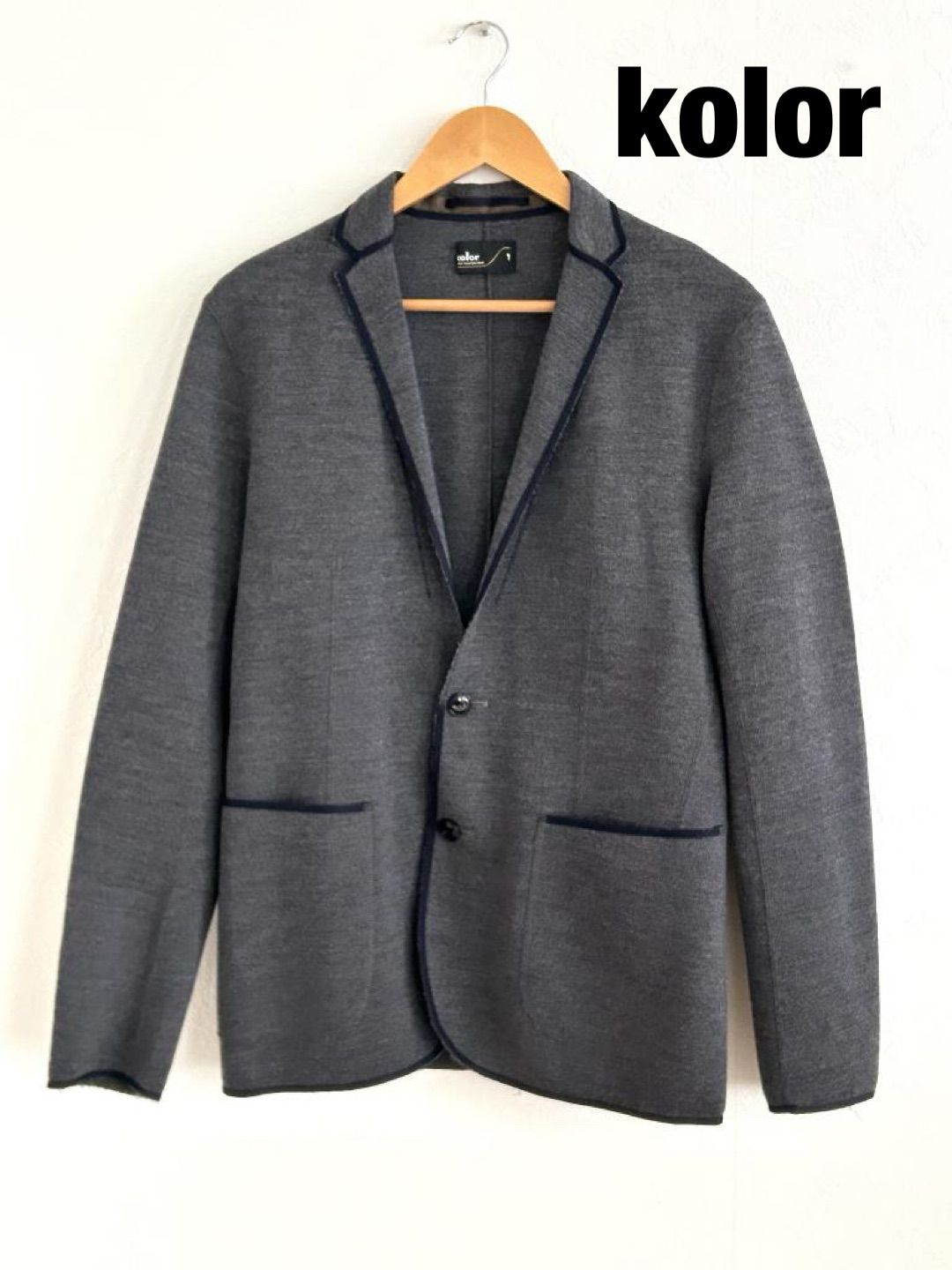 kolor カラー ジャケット 日本製 メンズ ～Sサイズ チャコールグレー 本体ウール 大人 シンプル お出掛け み 6460881