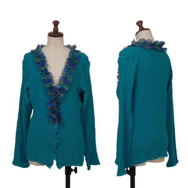 極美品✨ME ISSEY MIYAKE カーディガン カリフラワー ポケット イッセイミヤケミーISSEY MIYAKE me カリフラワー襟フリル切替