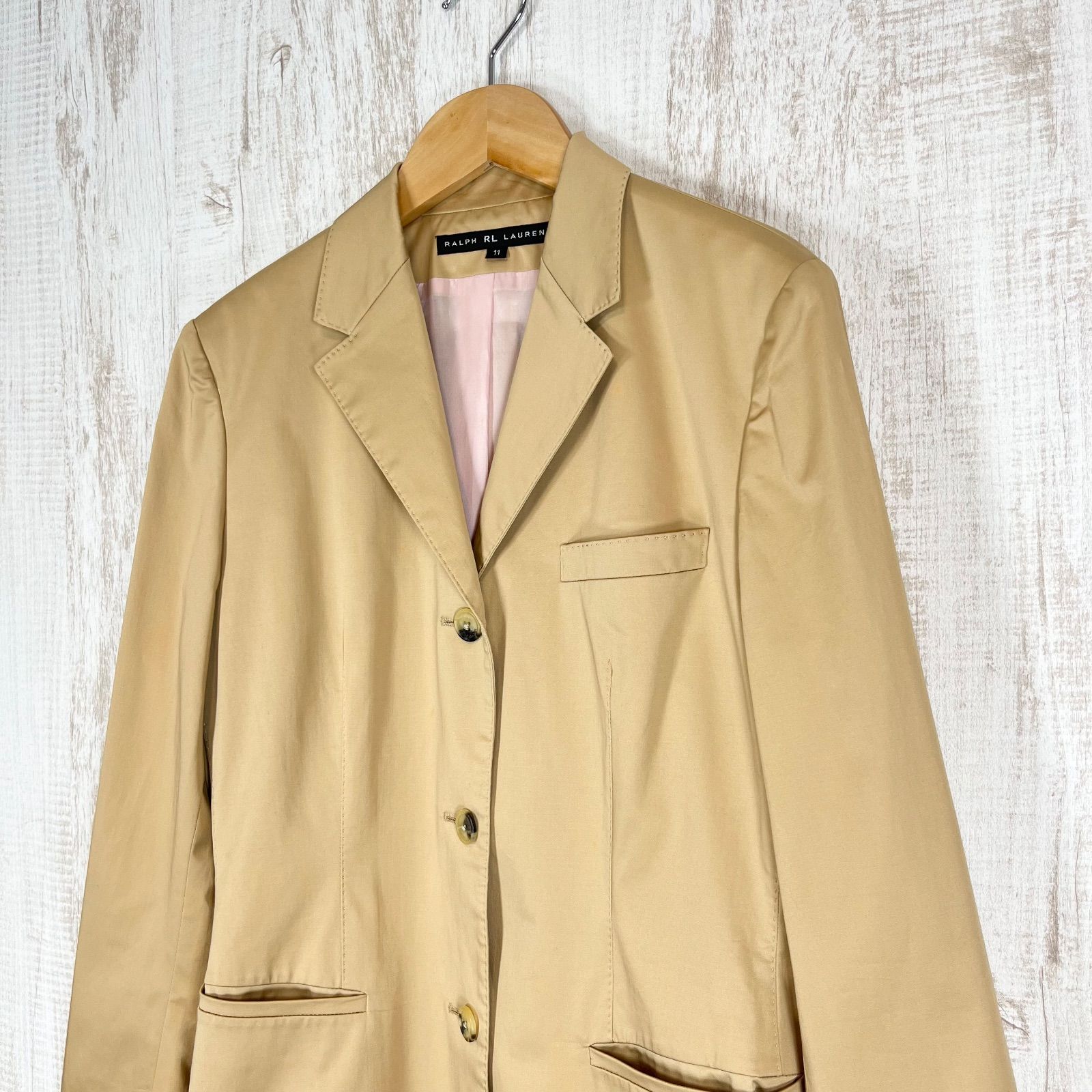 RALPH LAUREN ラルフローレン 無地 コットン テーラードジャケット