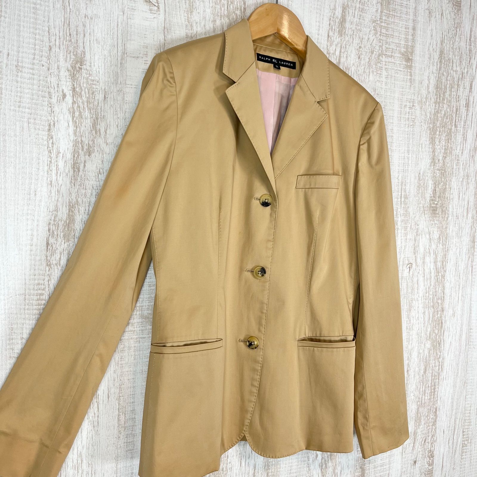 RALPH LAUREN ラルフローレン 無地 コットン テーラードジャケット
