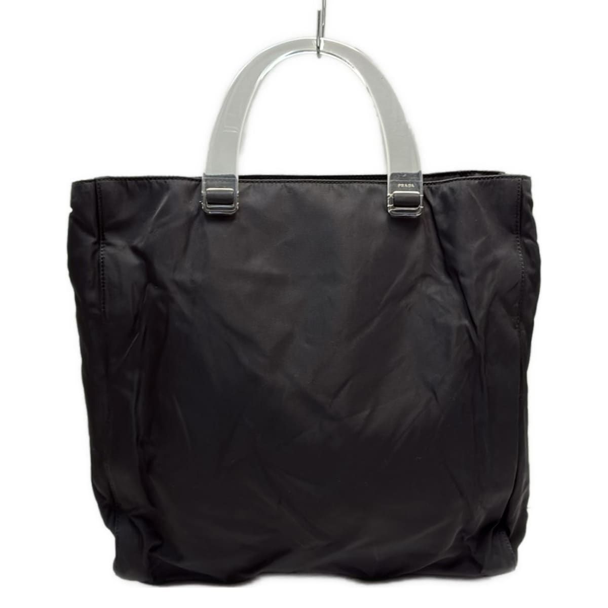PRADA プラダ トートバッグ B 8167 黒 クリア プラスチックハンドル