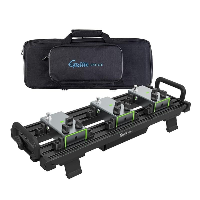 Guitto ギターエフェクター ペダルボード クランプブロック固定効果 アルミニウム合金超軽量キャリングバッグ付き 小 黒 1