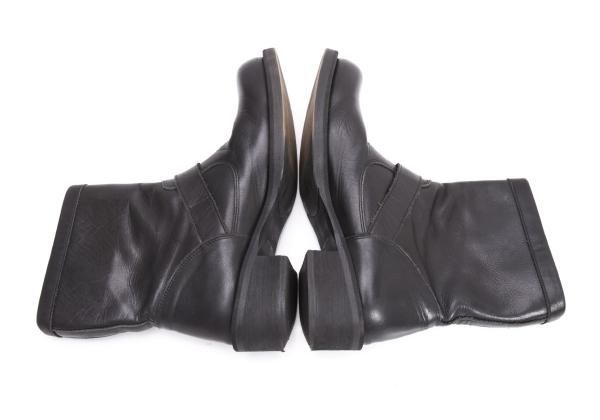 TRUNK HIROKO KOSHINO レザー ナイロン ブーツ 23㎝ ヒロココシノ トランクHIROKO KOSHINO TRUNK ベルテッドミドル丈レザー