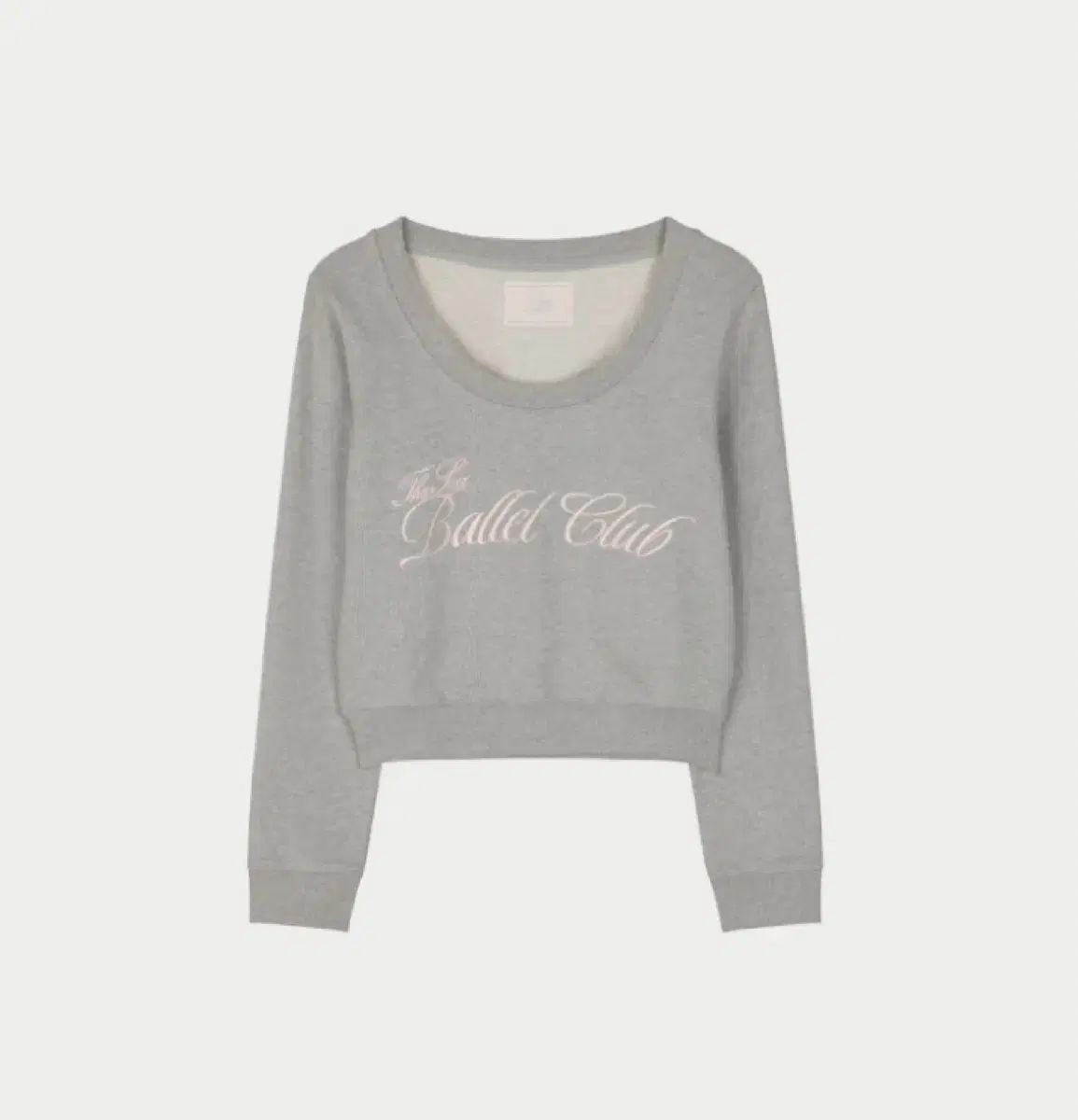U S P A バレエクラブ クロップド スウェット メランジ グレー