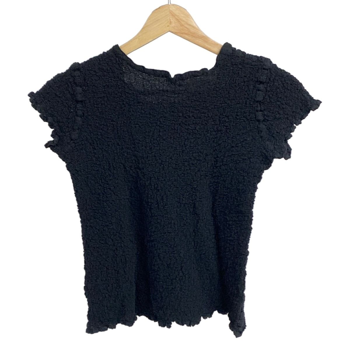 me ISSEY MIYAKE ミー イッセイミヤケ 半袖カットソー レディース - ダークネイビー クルーネック プリーツ