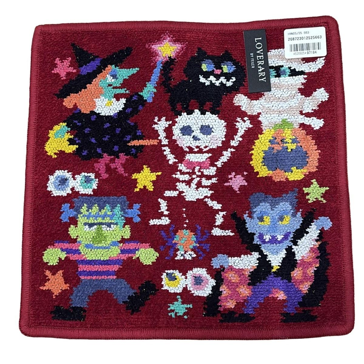 FEILER フェイラー 小物 - ボルドー×白×マルチ ハンドタオル LOVERARY モンスター ラメ