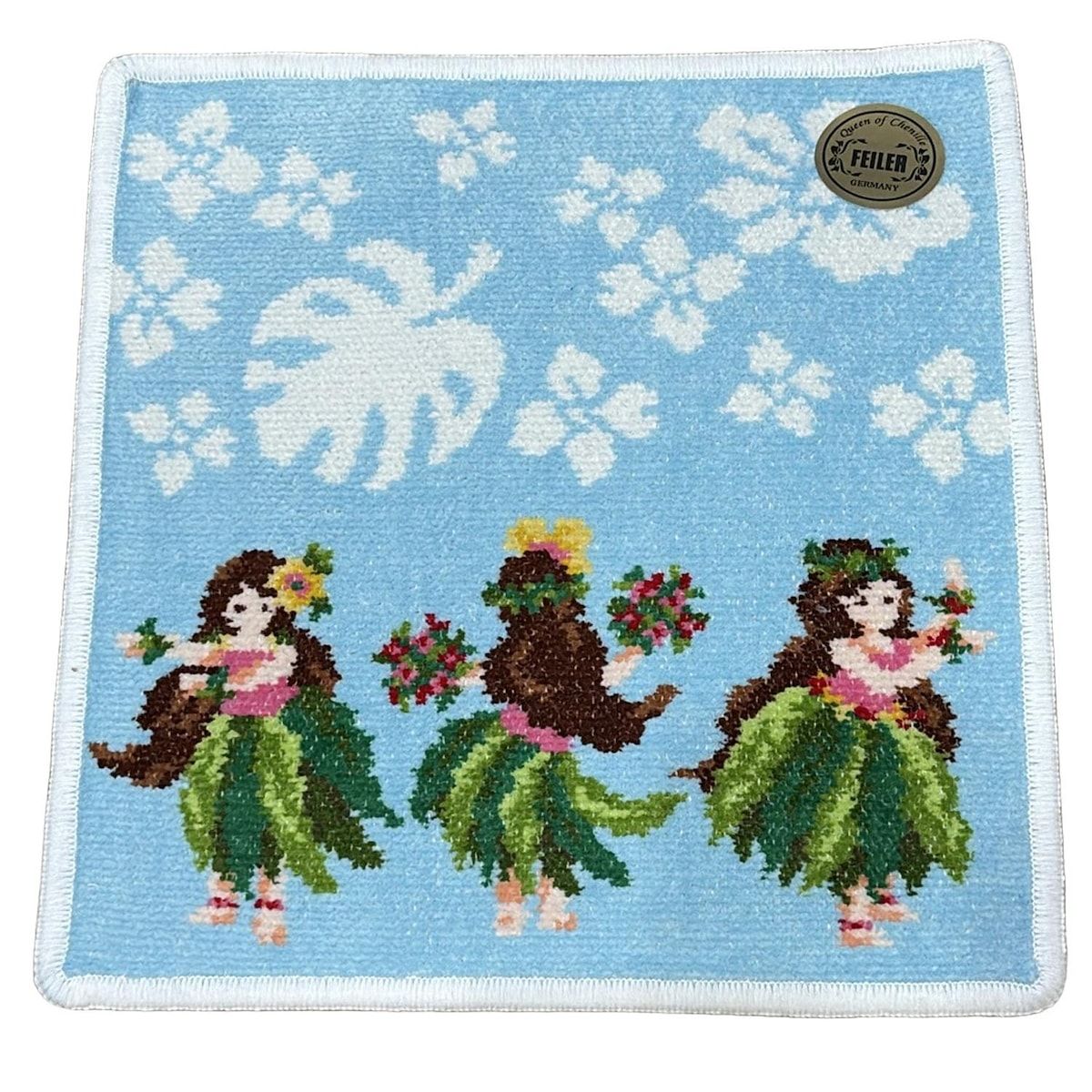 FEILER フェイラー 小物 - ライトブルー×白×マルチ ハンドタオル マナマナ フラダンス