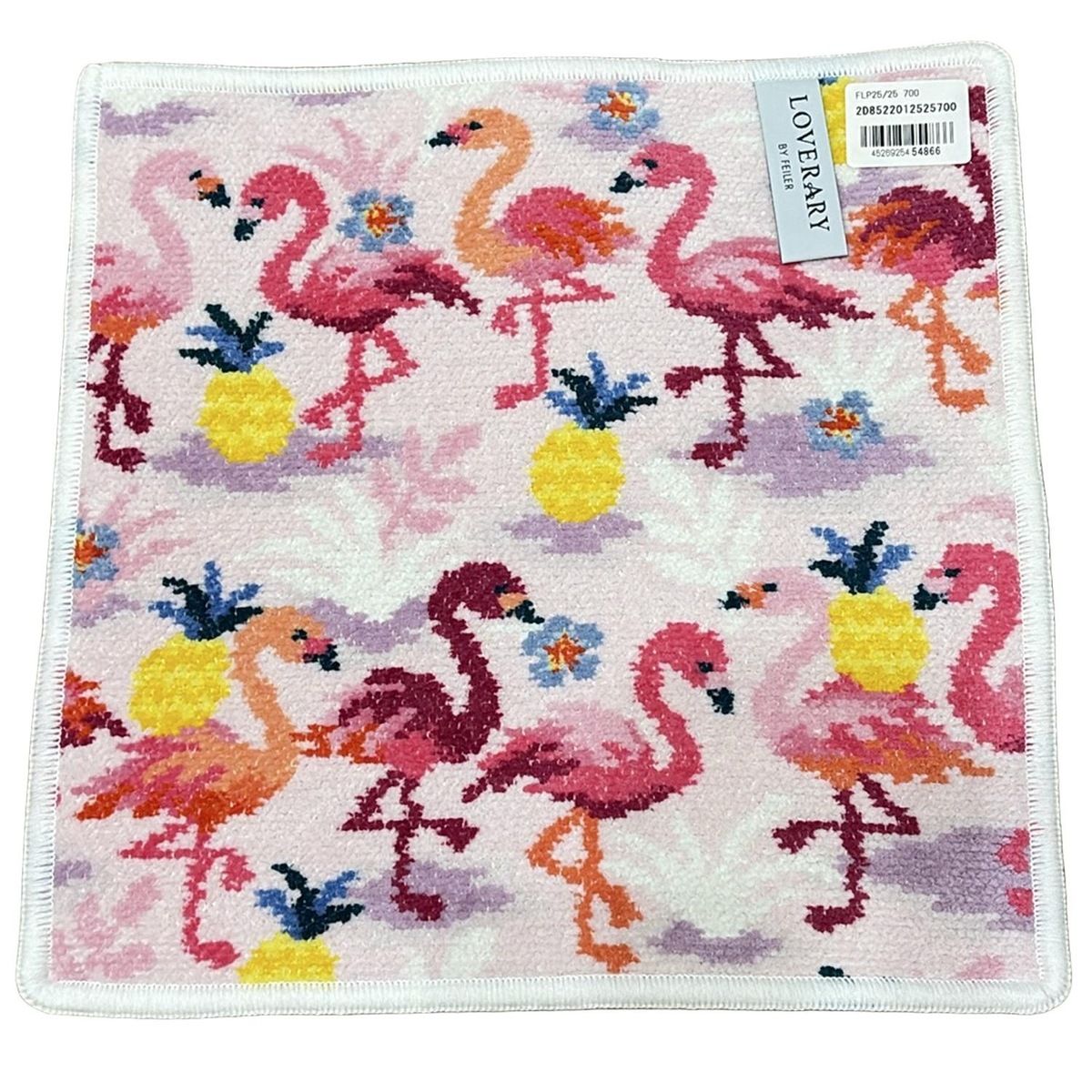FEILER フェイラー 小物 - ライトピンク×ピンク×マルチ ハンドタオル LOVERARY フラミンゴパレード パイナップル
