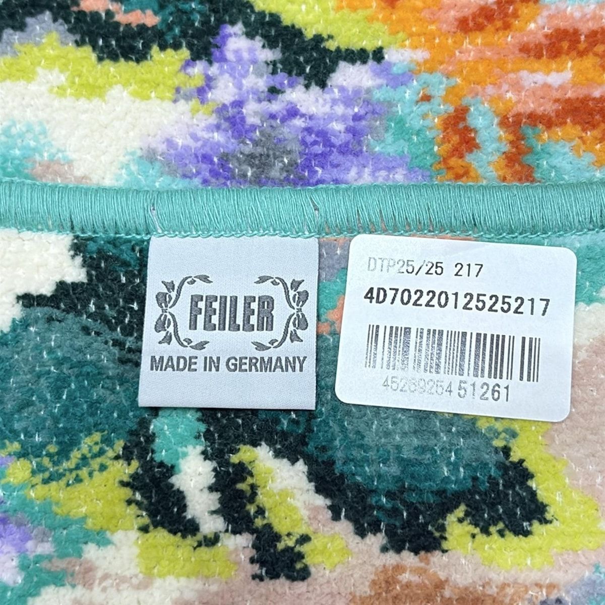  FEILER フェイラー 小物 - グリーン×オレンジ×マルチ ハンドタオル クリアレーベル デュゴントロピック その他 小物