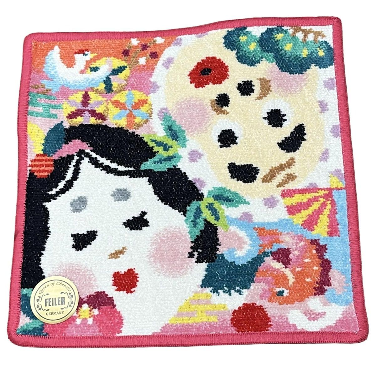 FEILER フェイラー 小物 - 白×ピンク×マルチ ハンドタオル|LOVERARY|アッパレハツワライ