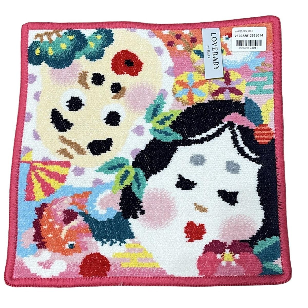 FEILER フェイラー 小物 - 白×ピンク×マルチ ハンドタオル LOVERARY アッパレハツワライ