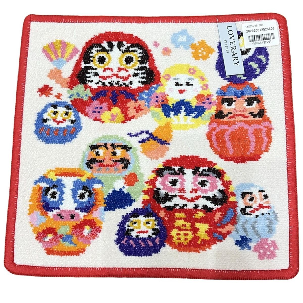 FEILER フェイラー 小物 - アイボリー×レッド×マルチ ハンドタオル LOVERARY カイウンダルマ