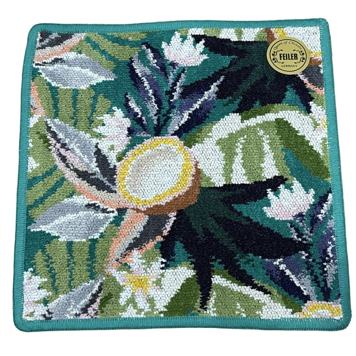 FEILER(フェイラー) 小物新品同様 - グリーン×白×マルチ ハンドタオル