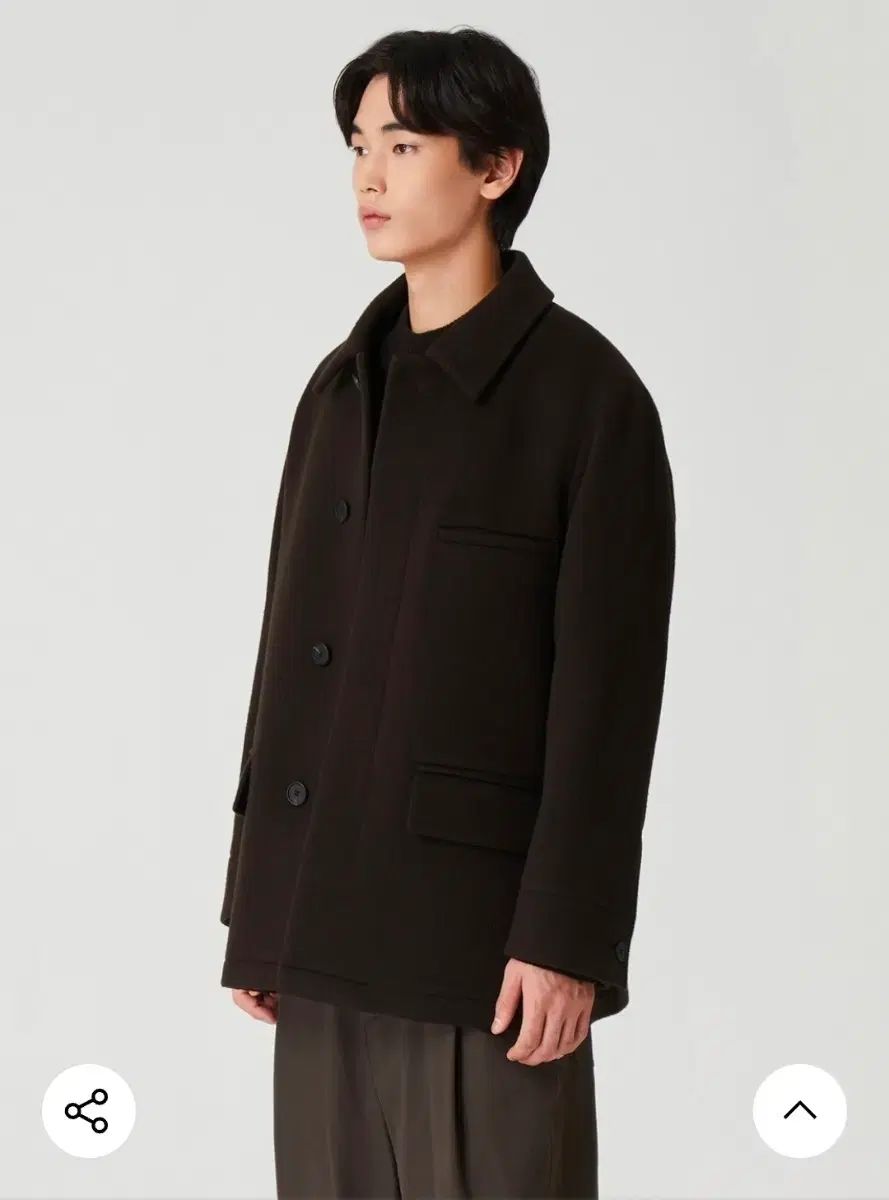 247シリーズ ウールハーフコート ダークブラウン XL