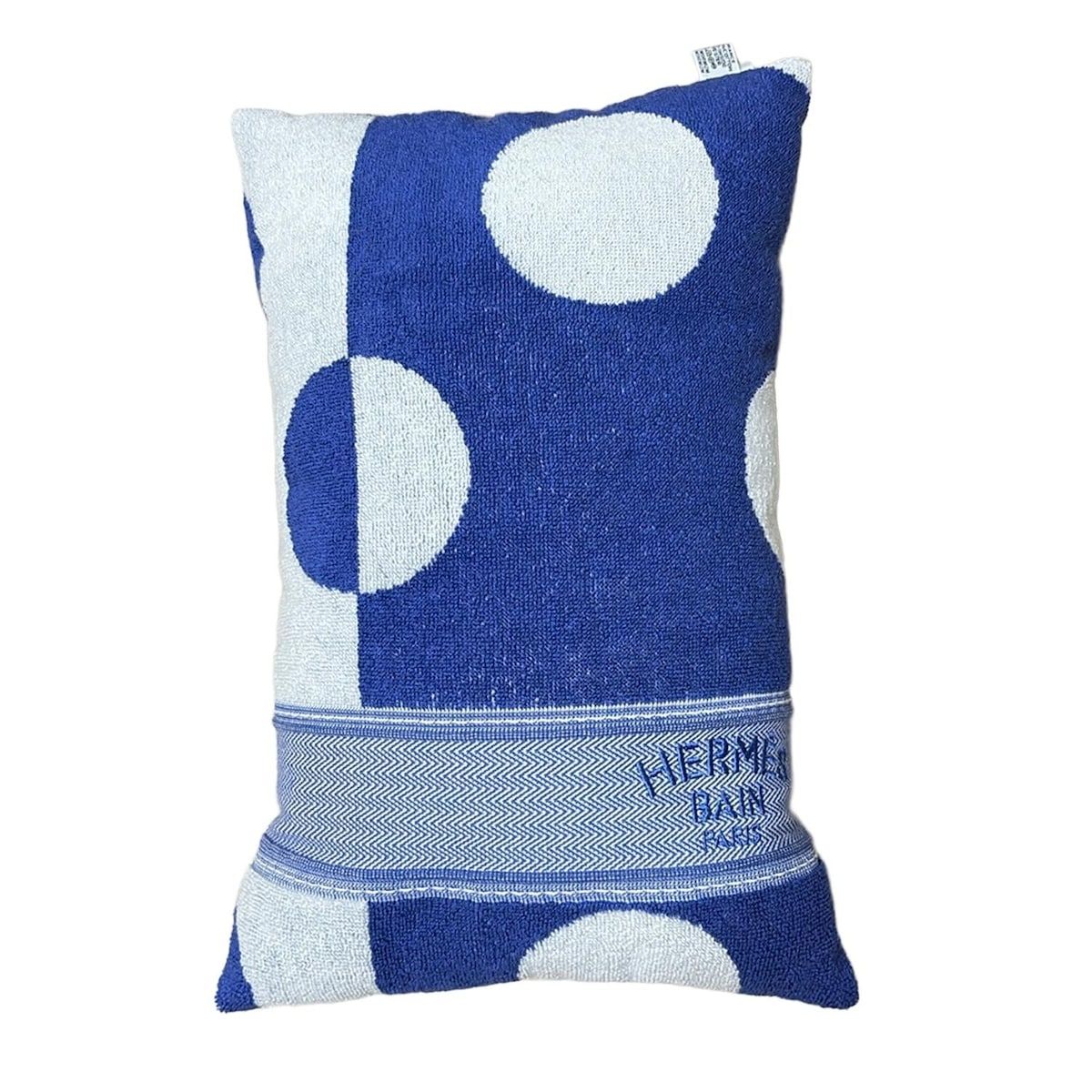 HERMES エルメス 小物 - ネイビー×白 クッション ドット柄 BAIN コットン