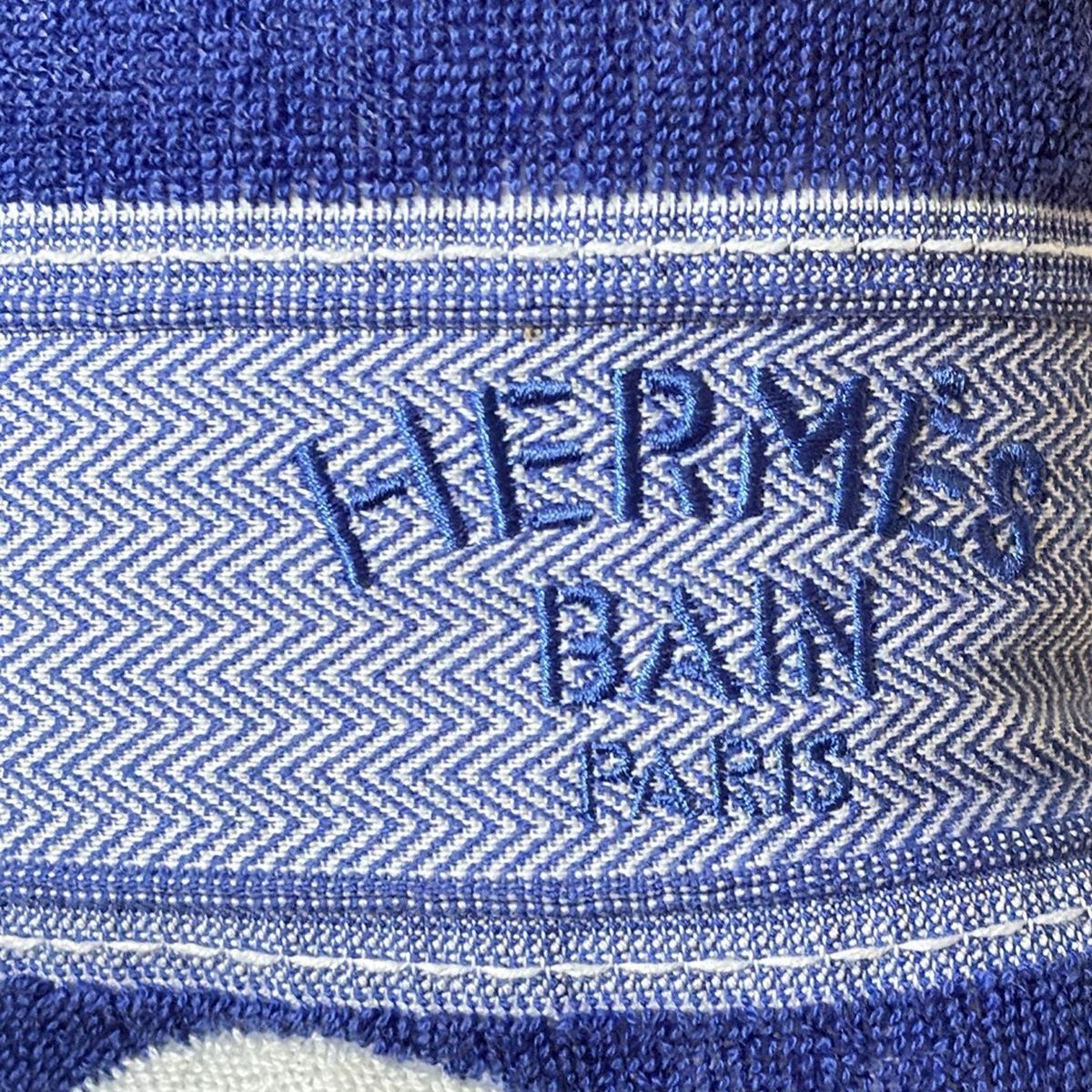  HERMES エルメス 小物 ネイビー 白 クッション ドット柄 BAIN コットン その他 小物