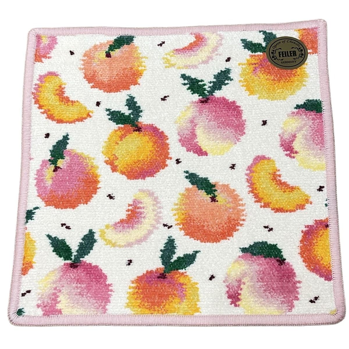 FEILER フェイラー 小物 アイボリー ピンク マルチ ハンドタオル LOVERARY ピーチドット