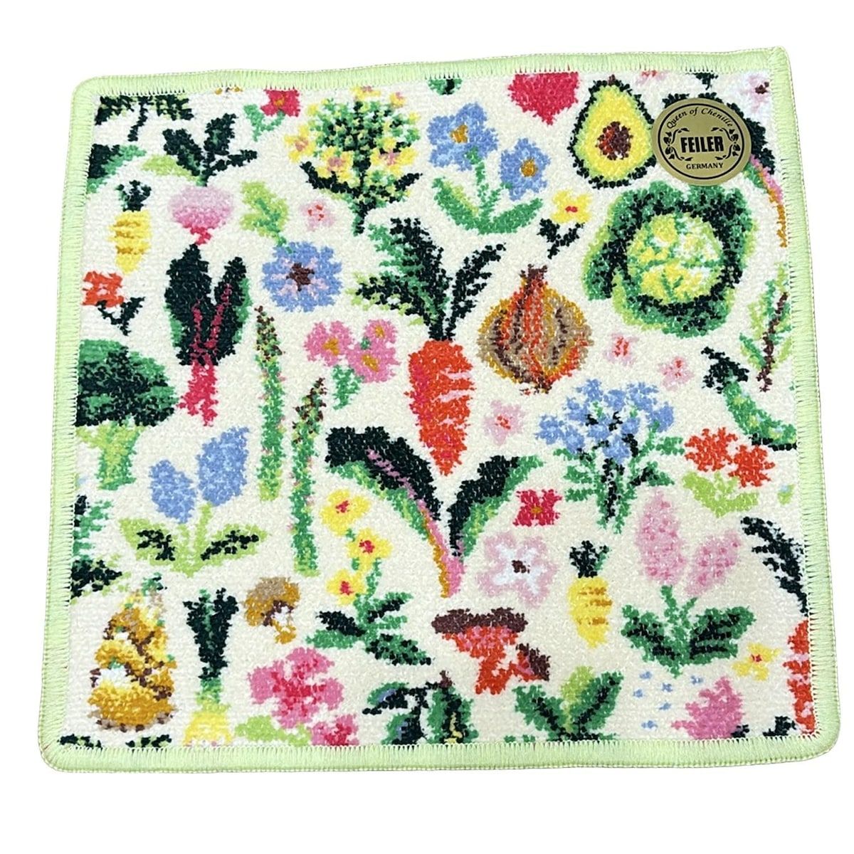 FEILER フェイラー 小物 - アイボリー×ライトグリーン×マルチ ハンドタオル|LOVERARY|スプリングベジタブル