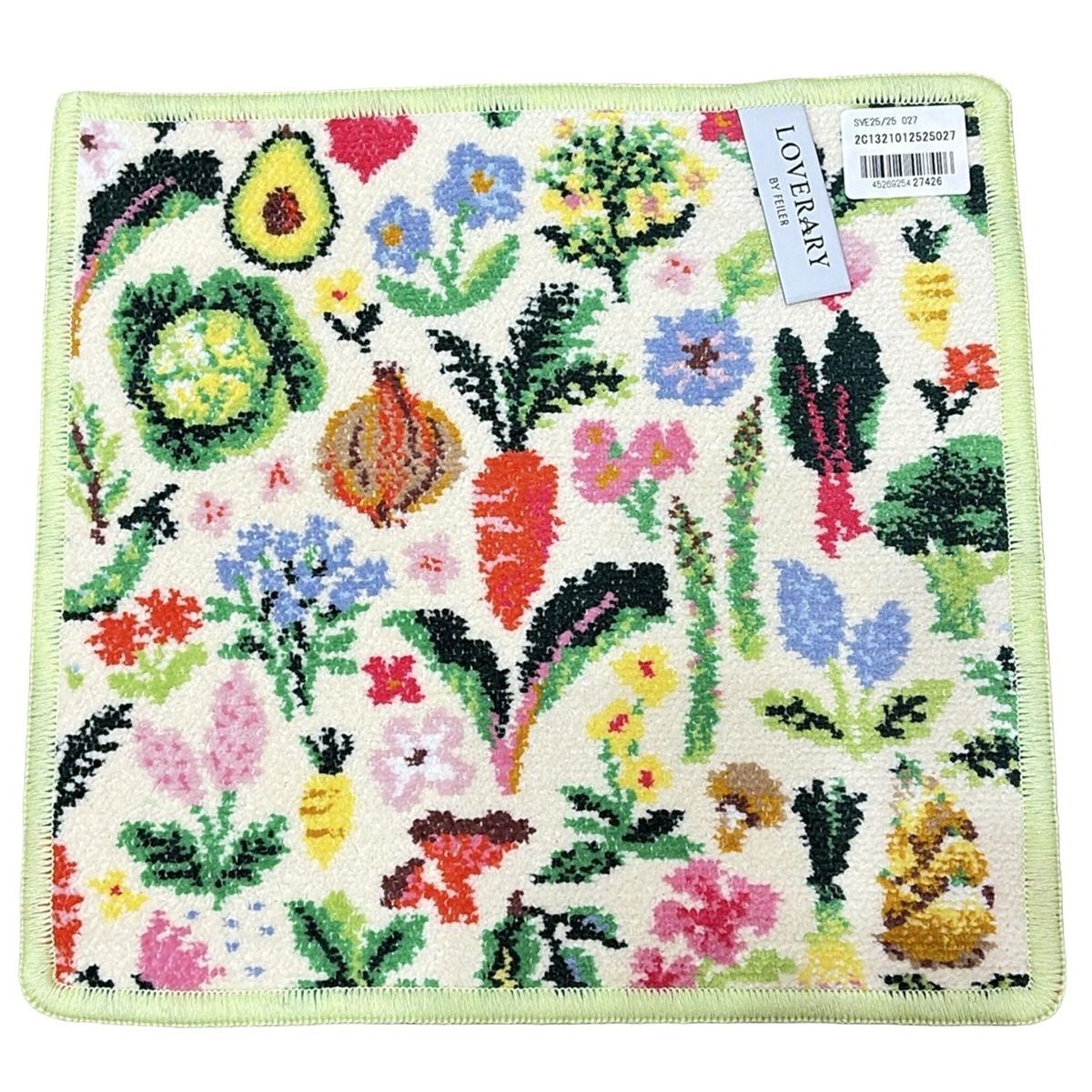 FEILER フェイラー 小物 - アイボリー×ライトグリーン×マルチ ハンドタオル LOVERARY スプリングベジタブル