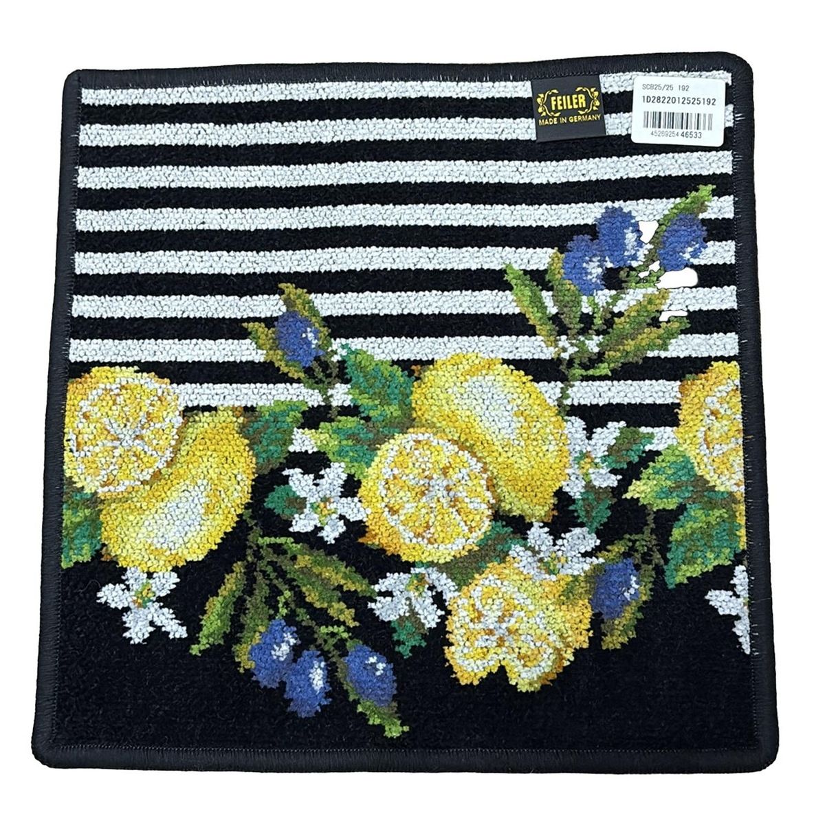 FEILER フェイラー 小物 - 黒×白×マルチ ハンドタオル シチリアーノボーダー