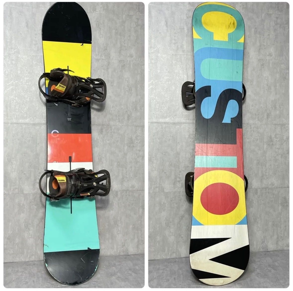 【美品】BURTON バートン custom 151cm スノーボードセット スノーボードセット BURTON CUSTOM バートン カスタム メンズ 2点