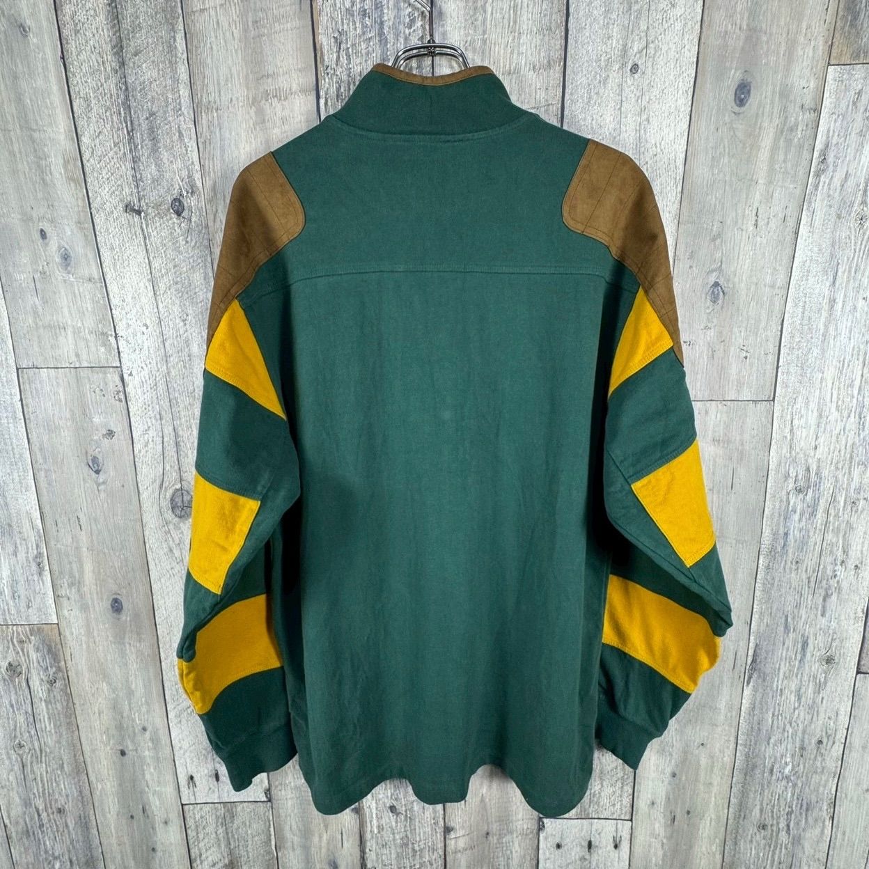 OLD ORVIS 90 s オービス ショルダーパッチ エルボーパッチ ハーフジップ ロンT 長袖 Tシャツ メンズ M サイズ