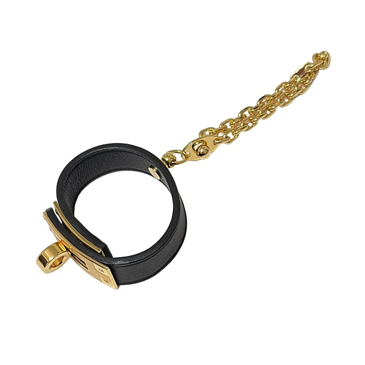 HERMES(エルメス) 小物美品 - 黒×ゴールド グローブホルダー/ケリー