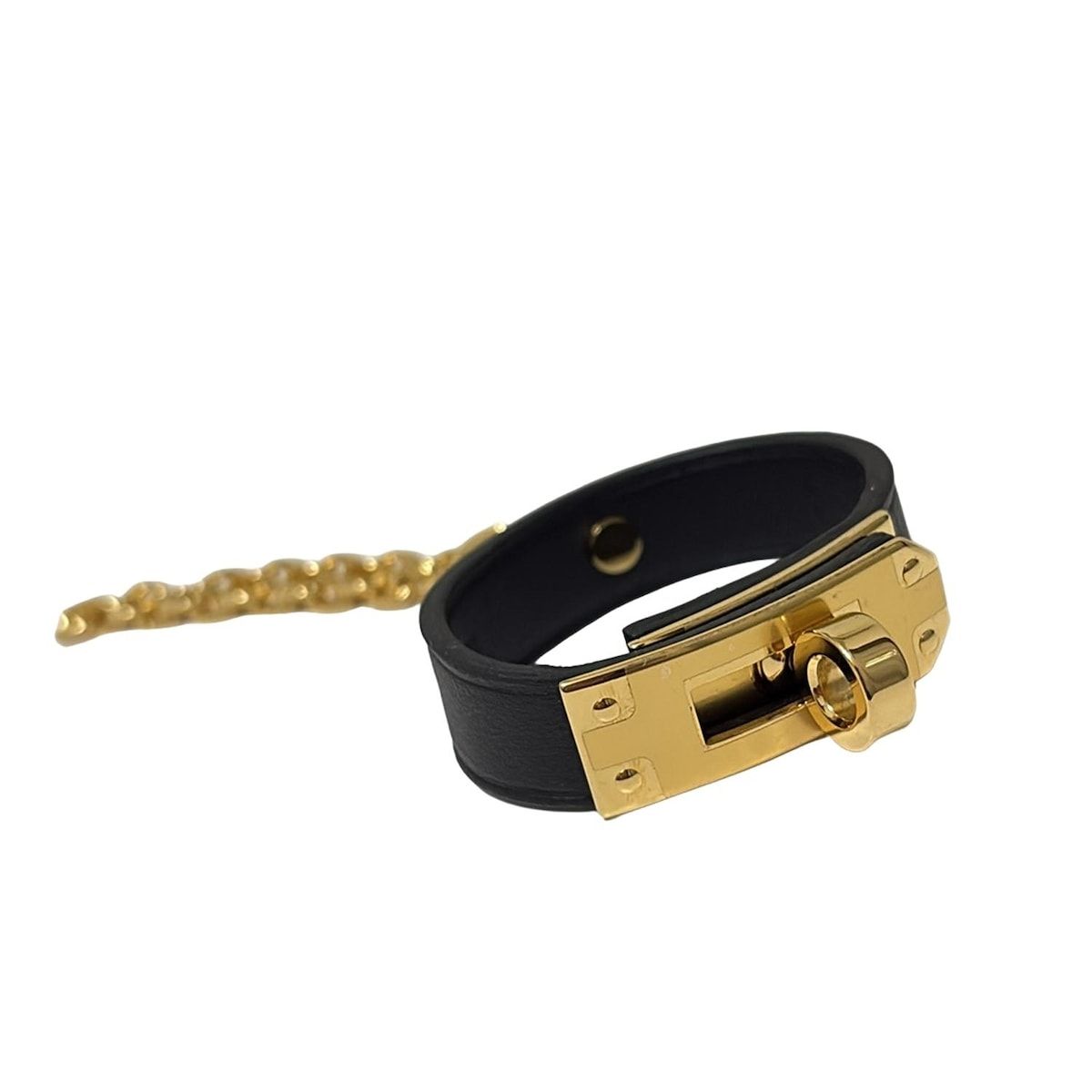 HERMES(エルメス) 小物美品 - 黒×ゴールド グローブホルダー/ケリー