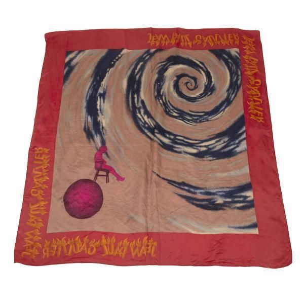 ジャンポールゴルチエ　天使　総柄　絵画　シルク100%　スカーフ　ストール ジャンポールゴルチエ天使総柄絵画シルク100%スカーフストール