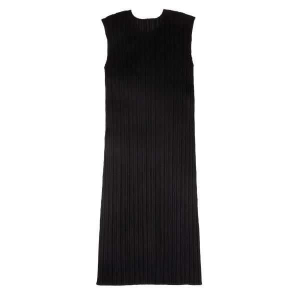 プリーツプリーズPLEATS PLEASE プリーツノースリーブワンピース 黒4