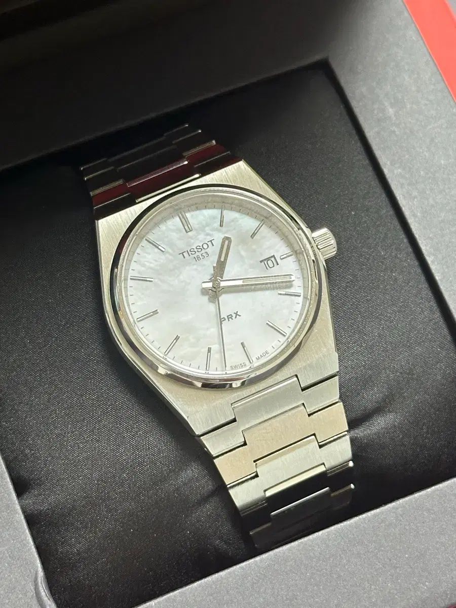 TISSOT ティソ PRX 35 mm スチール ウォッチ マザーオブパール mop 文字盤 ほぼ