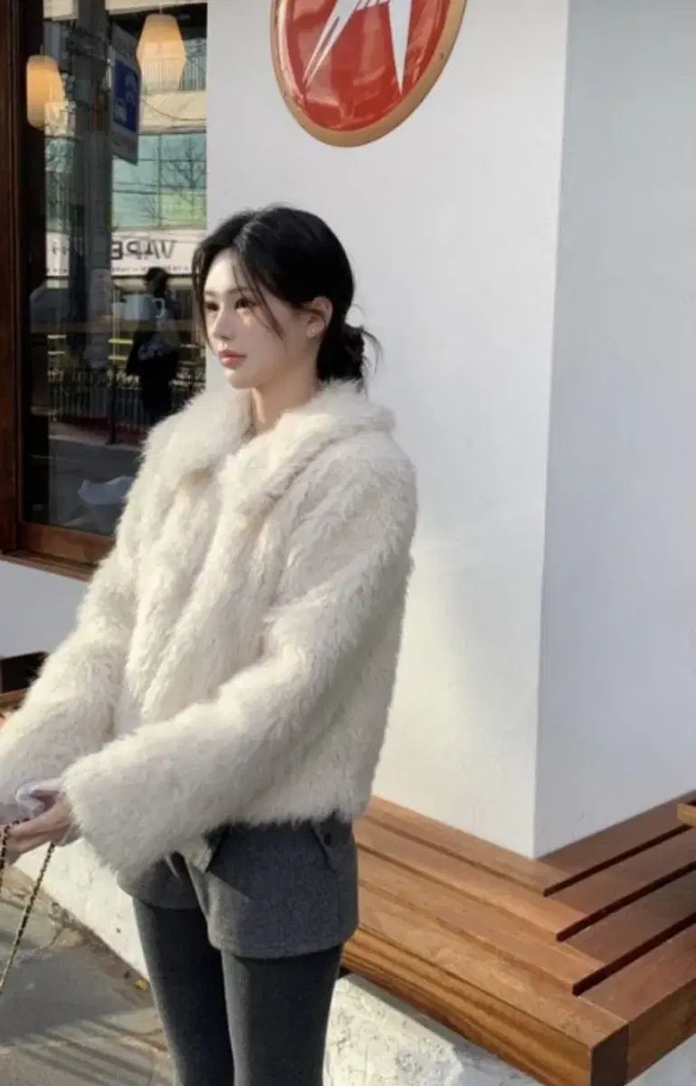 MINETTE メリー ファージャケット アイボリー