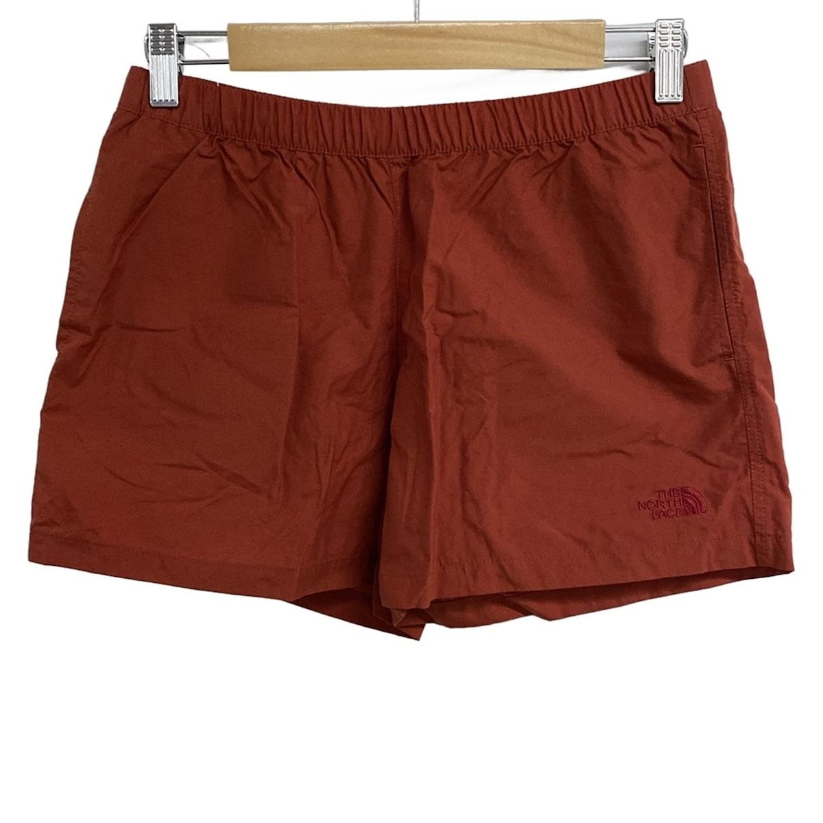 THE NORTH FACE ノースフェイス ショートパンツ サイズM レディース レッド 刺繍 ウエストゴム