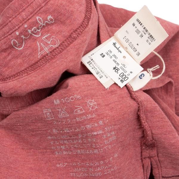 45rpm 45R コットンVネック半袖Tシャツ ピンク3 - メルカリ