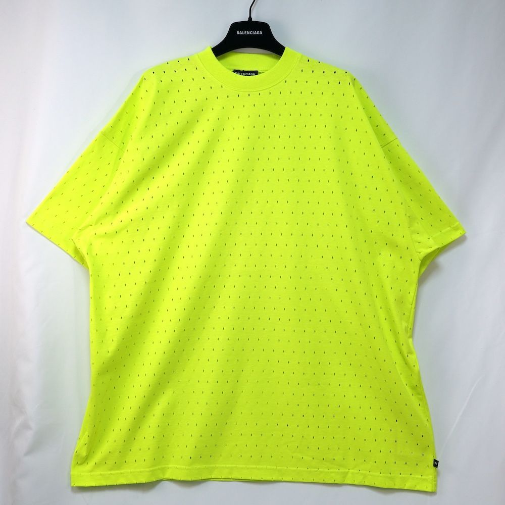 バレンシアガ メッシュ オーバーサイズ Ｔシャツ カットソー ネオン イエロー 170 96Ａ