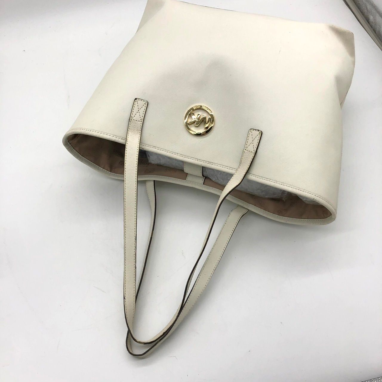 マイケルコース トートバッグ 白 MICHAEL KORS レザー 中古 B - メルカリ