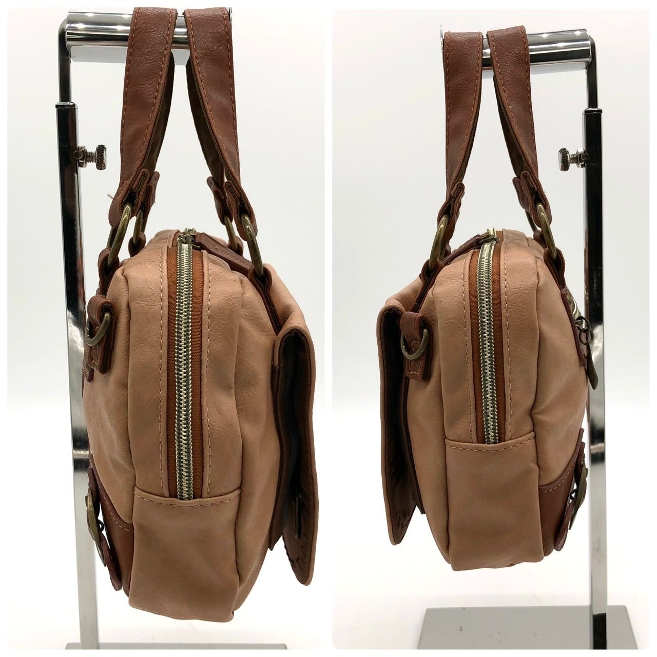 Y2K 00s ジップポケットバック レザーライク フェアリーグランジ