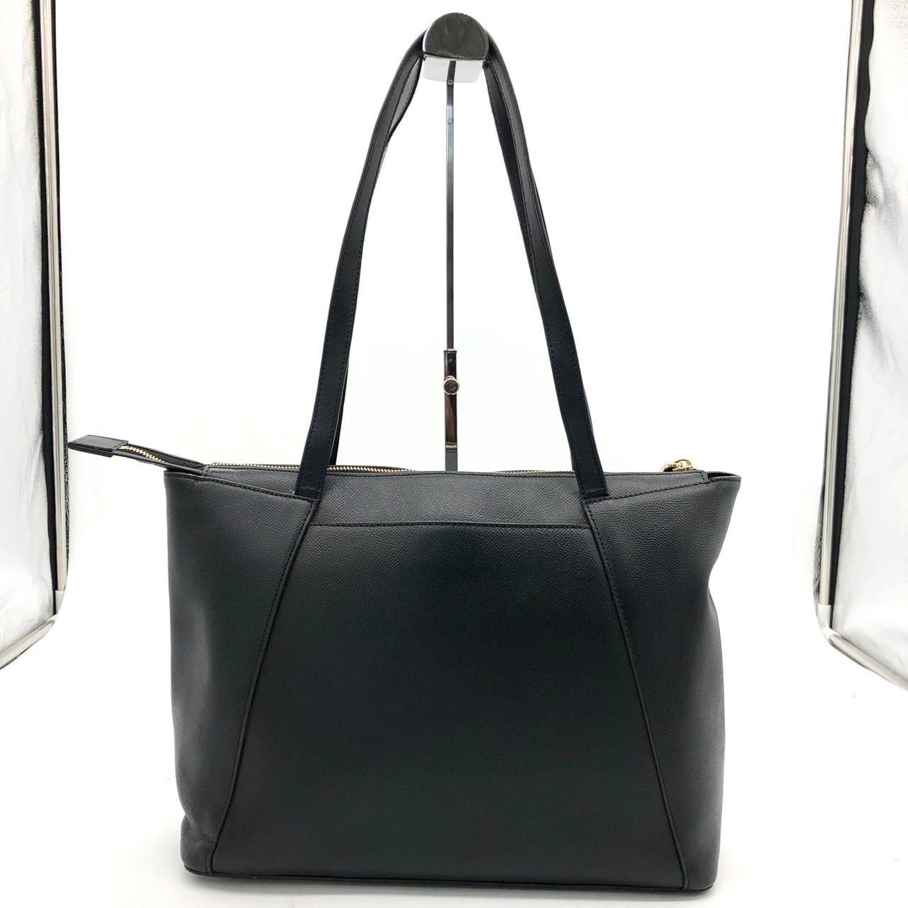 美品】マイケルコース トートバッグ MKロゴ 金具 黒 ブラック レザー 