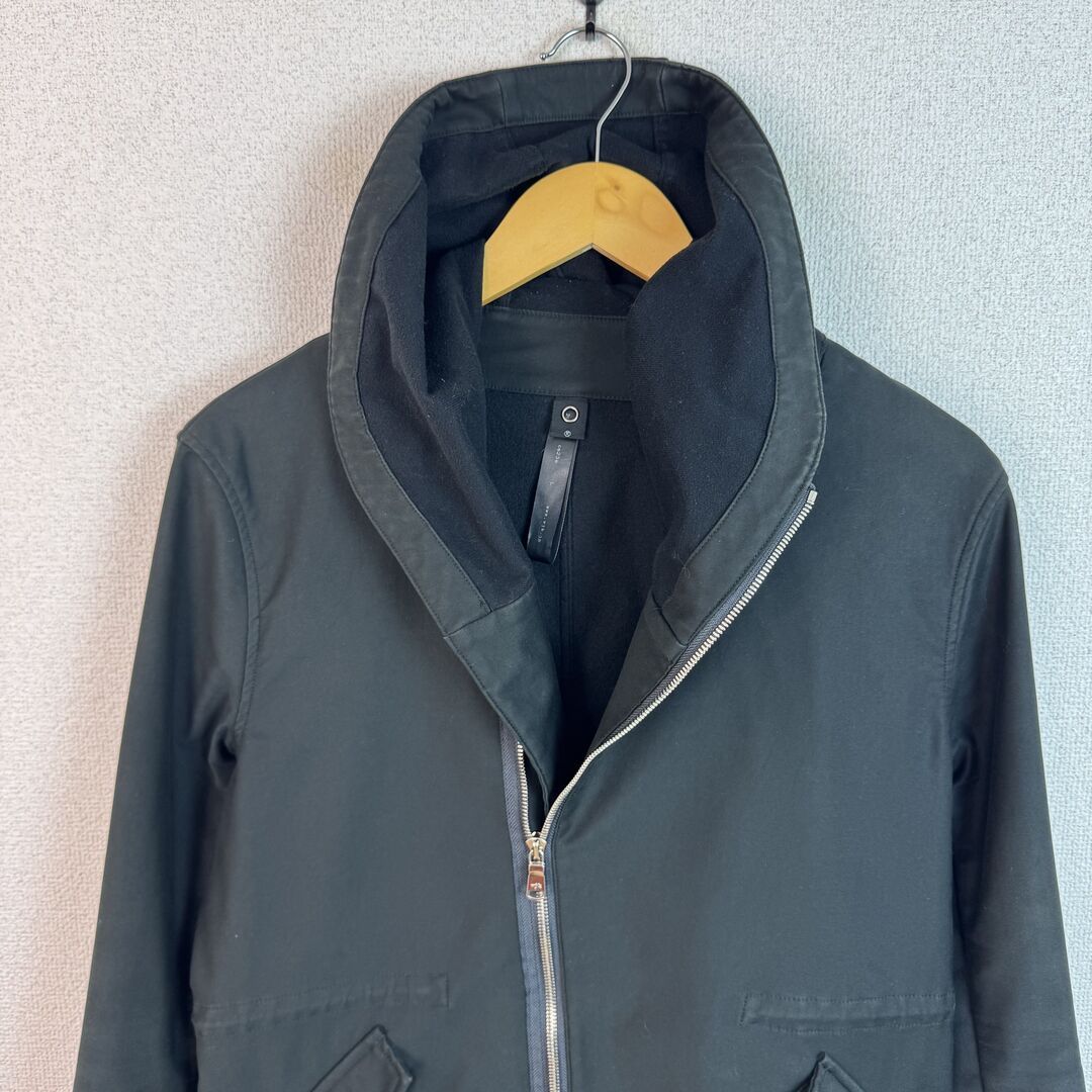 wjk ダブルジェイケイ ミリタリージャケット ブルゾン 無地 ブラック Lサイズ メンズ 古着 モード テック系