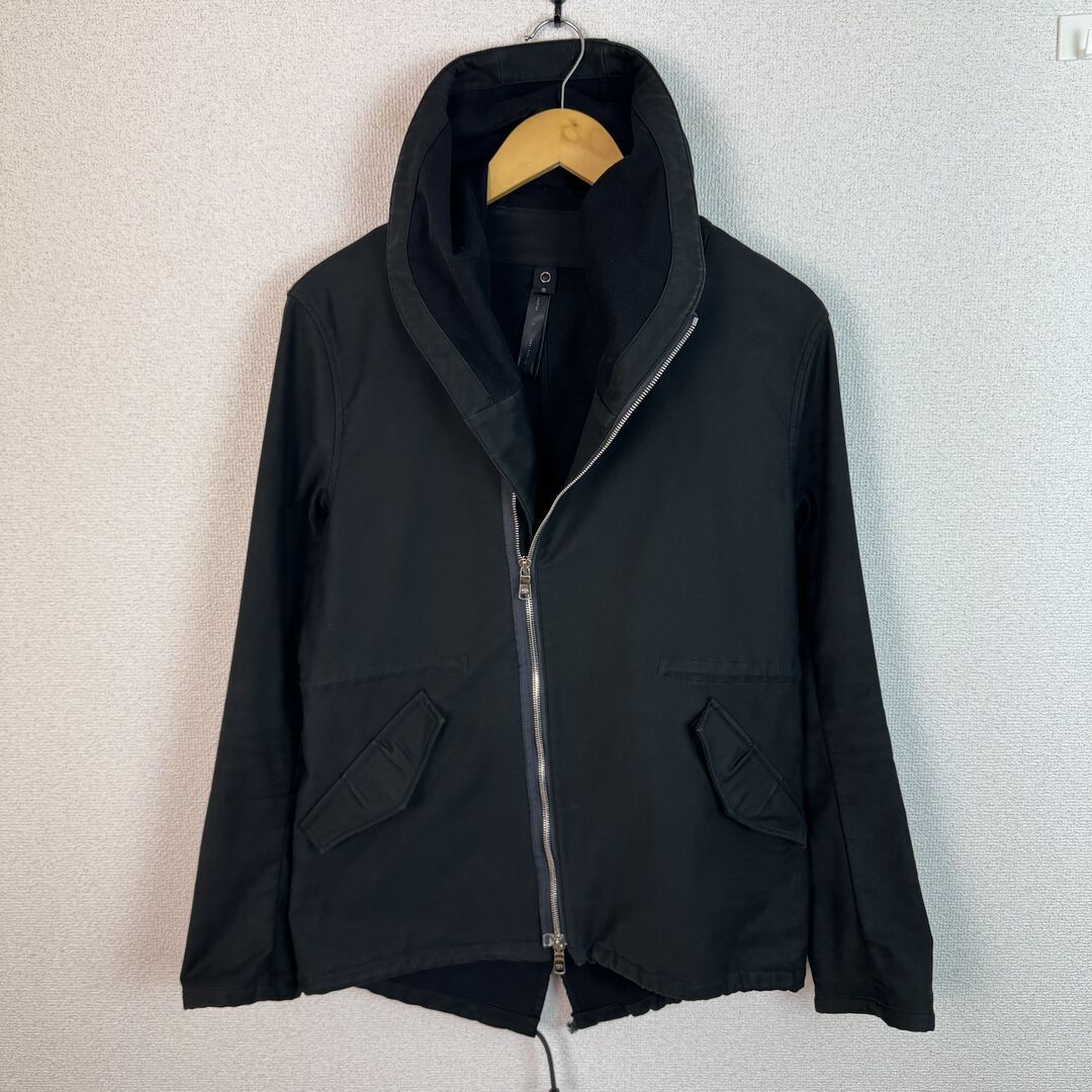 wjk ダブルジェイケイ ミリタリージャケット ブルゾン 無地 ブラック Lサイズ メンズ 古着 モード テック系