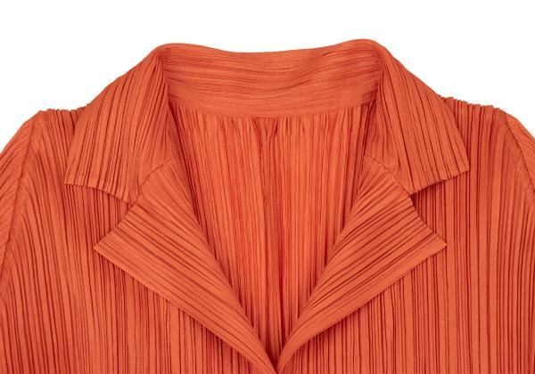 PLEATS PLEASE　プリーツプリーズ　プリーツテーラードジャケット　4 プリーツプリーズPLEATS PLEASE テーラーカラージャケット オレンジ4