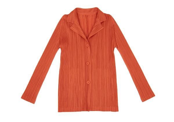 プリーツプリーズPLEATS PLEASE テーラーカラージャケット オレンジ4