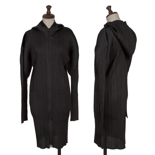 プリーツプリーズPLEATS PLEASE プリーツジップフーディーロング