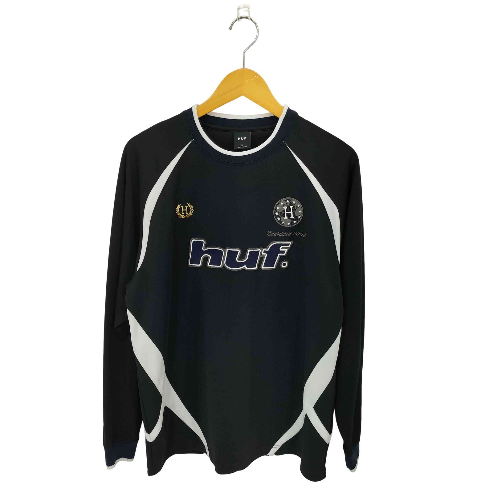 HUF(ハフ) LUX JERSEY LS CREW ロゴワッペン ロングスリーブTシャツ メンズ  M【中古】【ブランド古着バズストア】 ハフ HUF LUX JERSEY LS CREW ロゴワッペン ロングスリーブTシャツ