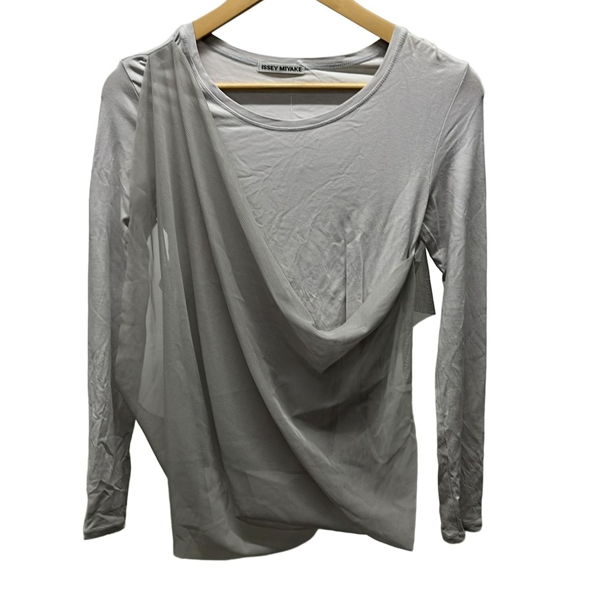 イッセイミヤケ 長袖カットソー サイズ2 M レディース ライトグレー グレー クルーネック